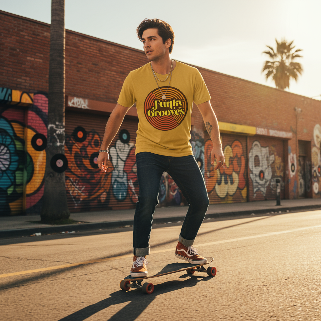 Funky Grooves Golden Era - Skateboarder Lifestyle Ad