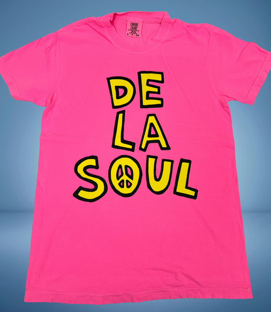 De La Soul – Pink and Yellow Classic Logo Heavyweight T-Shirt