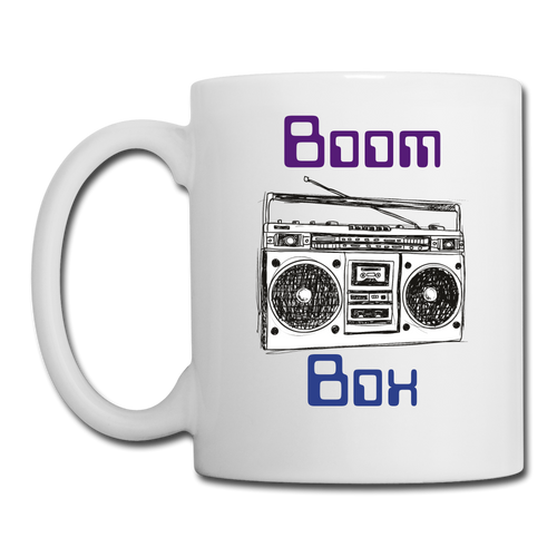 Boom Box Coffee/Tea Mug - white