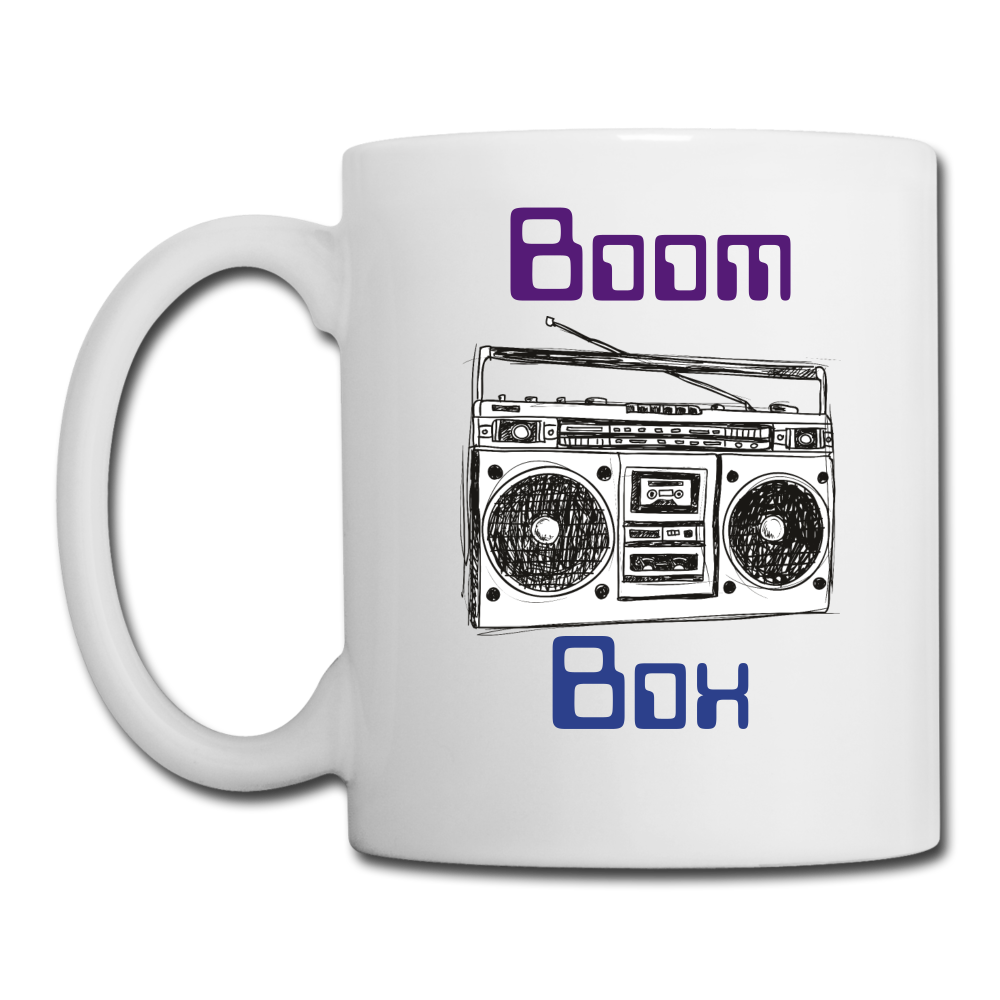 Boom Box Coffee/Tea Mug - white