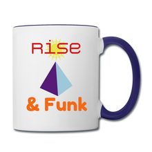 Load image into Gallery viewer, Rise and Funk Coffee Mug - white/cobalt blue
