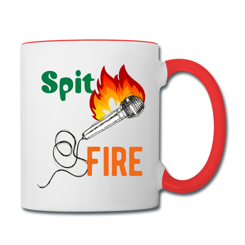 Spit Fire Coffee Mug - white/red