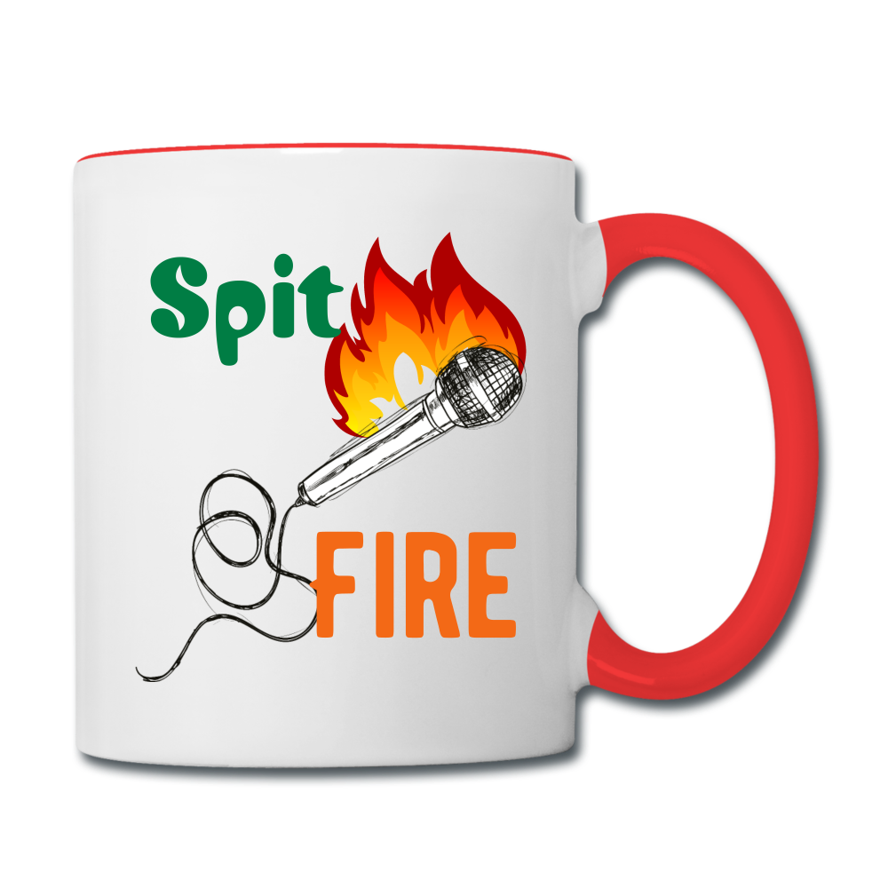 Spit Fire Coffee Mug - white/red