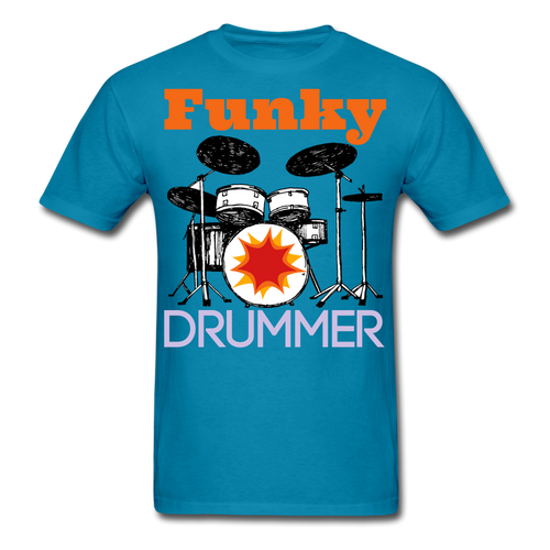 Funky Drummer Drumset T-Shirt - turquoise